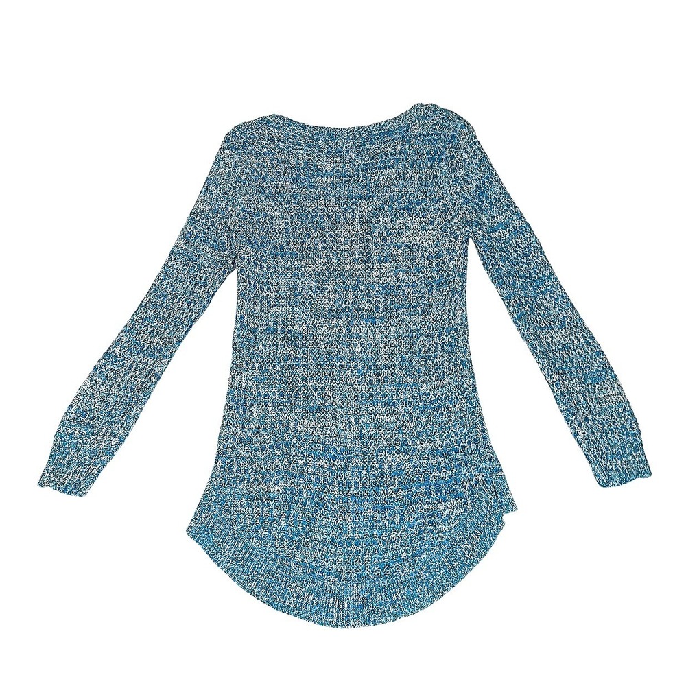Bobbie & Brooks Sweater Womens Large Blue & White Knit Pullover Tunic‎